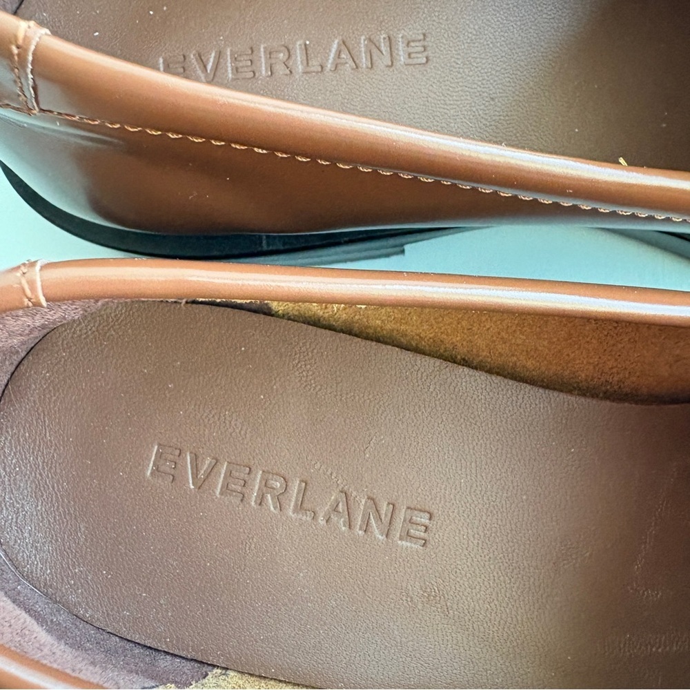 Everlane sz 5.5 The Penny Loafer Rum Brown Leather slip-on Classic square toe - Picture 6 of 12